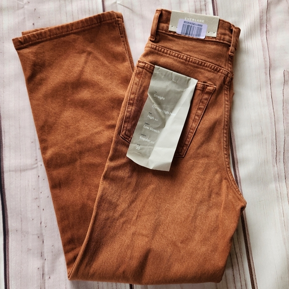 NWT Everlane "The Way-High" Rise Straight Jean Burnt Orange | Women's Size 23 - Picture 4 of 14